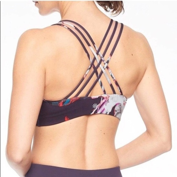 Athleta Purple Floral Hyper Focused Activewear Bra Size- Small - Picture 6 of 6